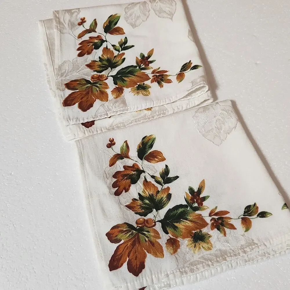 Vintage 1990s Fall Tablecloth Cloth 50x50